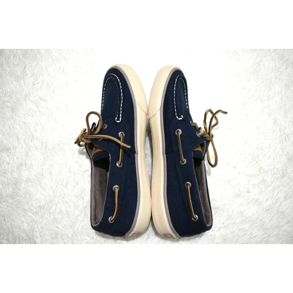 Sperry Bahama II Canvas Nautical Unisex Boat Shoe STS25537 - Men's 7.5 M